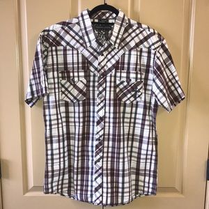 Men's Indigo Star Shirt Embellished Short Sleeve